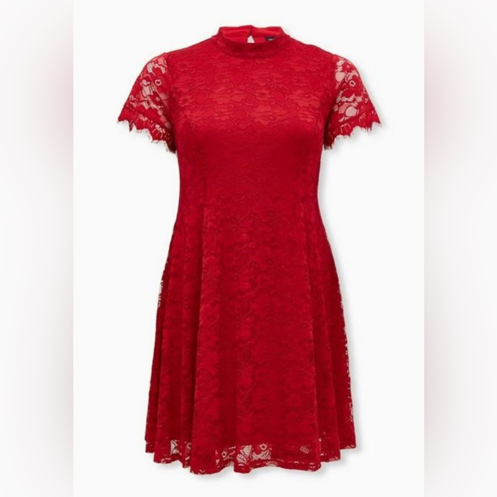 Torrid Sz. 2 (2X/18-20) Mini Lace High Neck Skater Dress